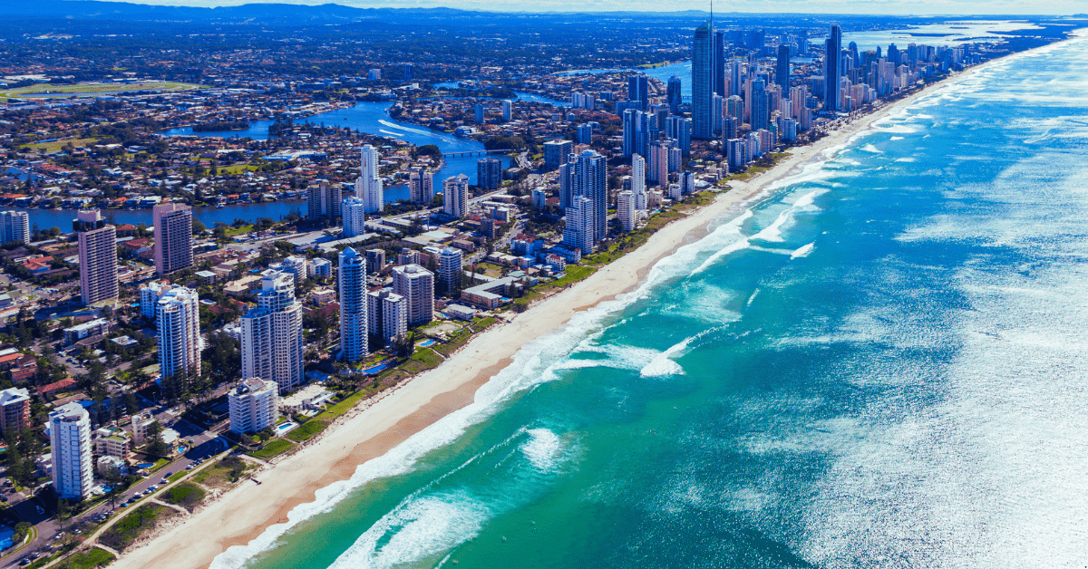 besutiful coastal view of Brisbane in Queensland where first home buyers can start with investment properties in Gold Coast, Queensland, Australia