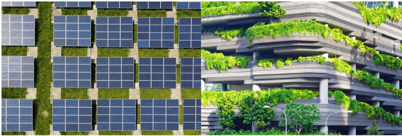 Using solar panels to produce green electricity