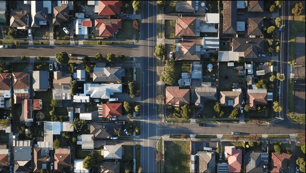 Bird-eye view to Australian Suburbs