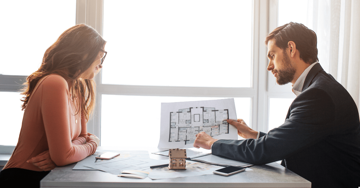 Managing SMSF Property Investment - A professional is showing property to a client on pages and there's a dummy home in the table