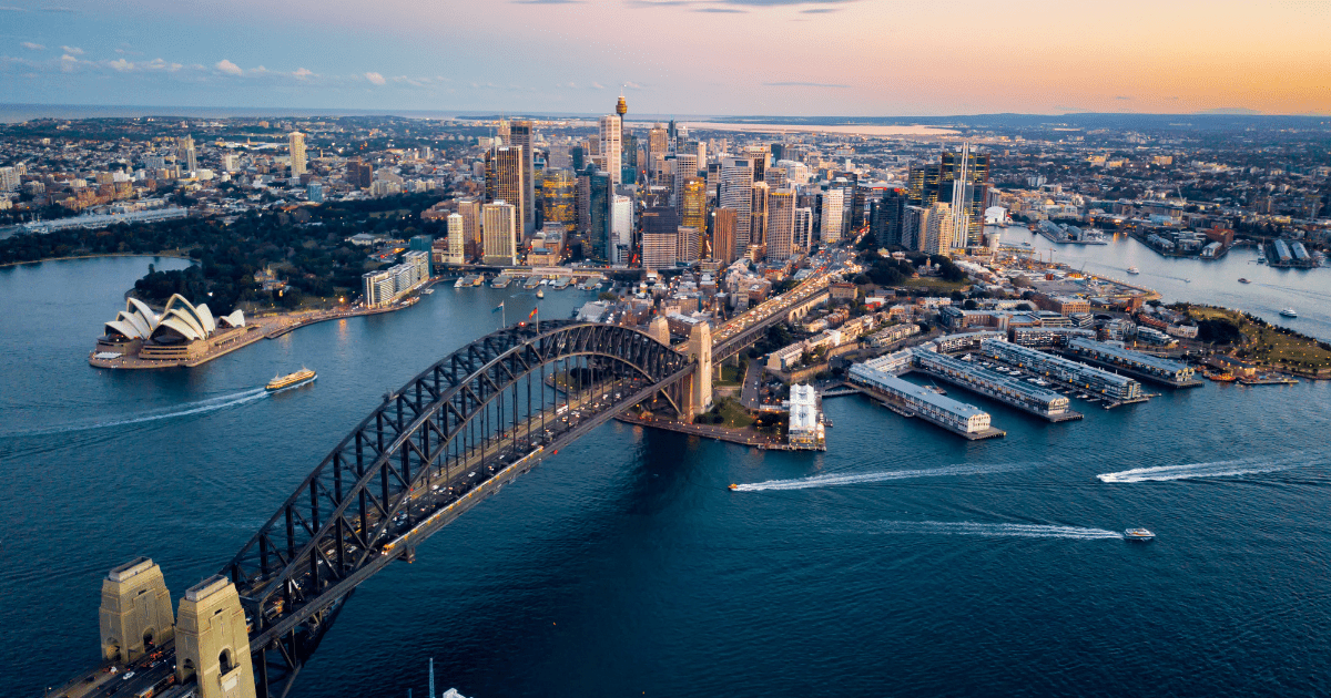 Landscape view of Sydney demostrating rising population and increase in property prices