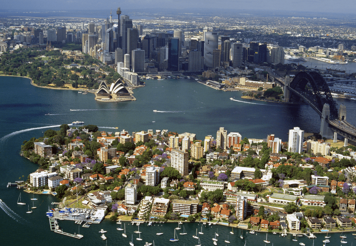 Aerial view of affordable housing