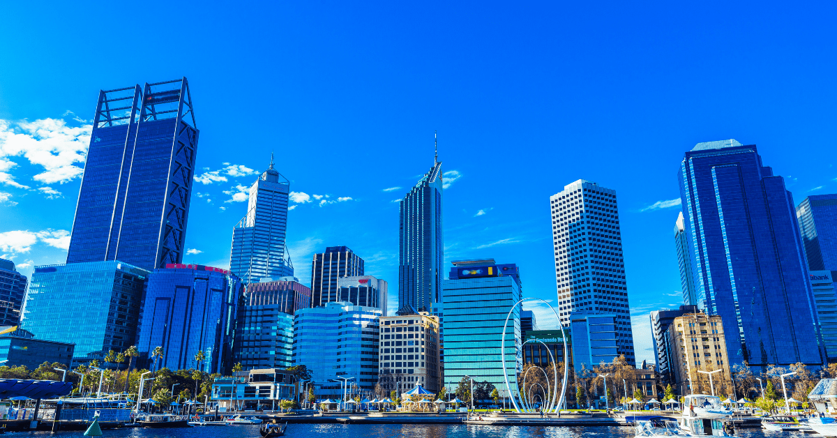 Skyscrapers in Perth Australia demonstrating Australian Real Estate Market