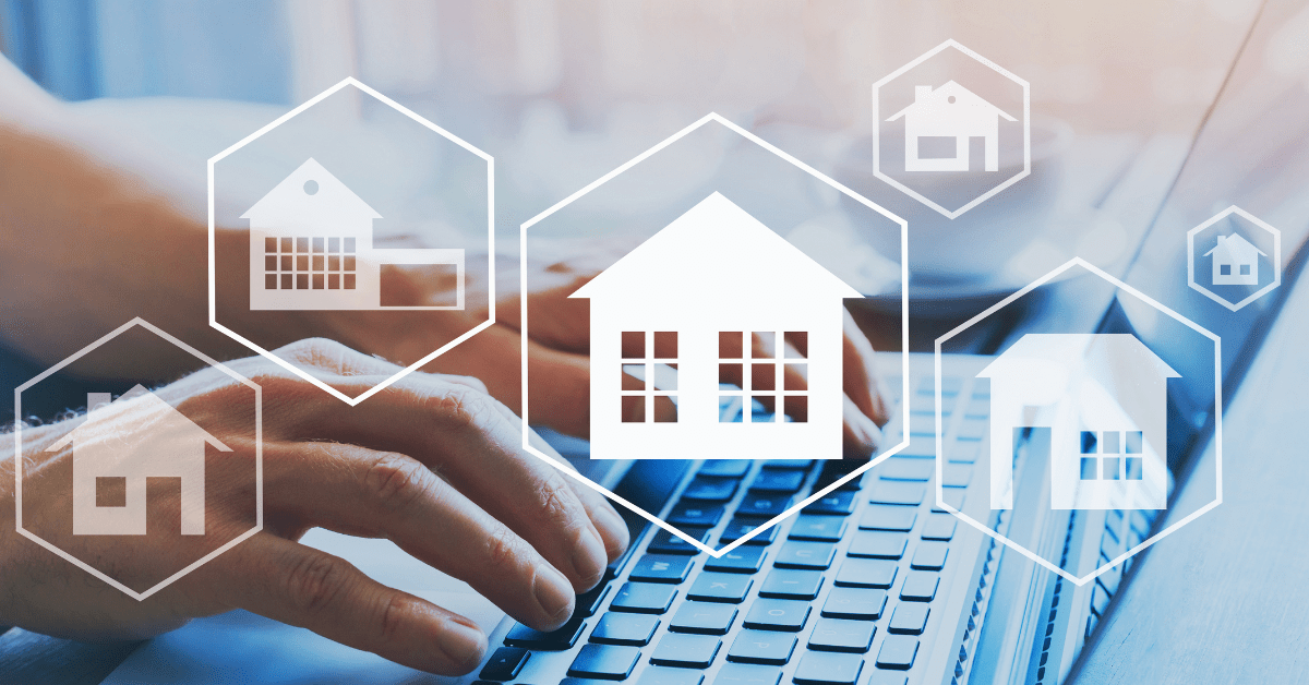 Property investment Strategies - A person working on laptop and also showing logos of houses and properties