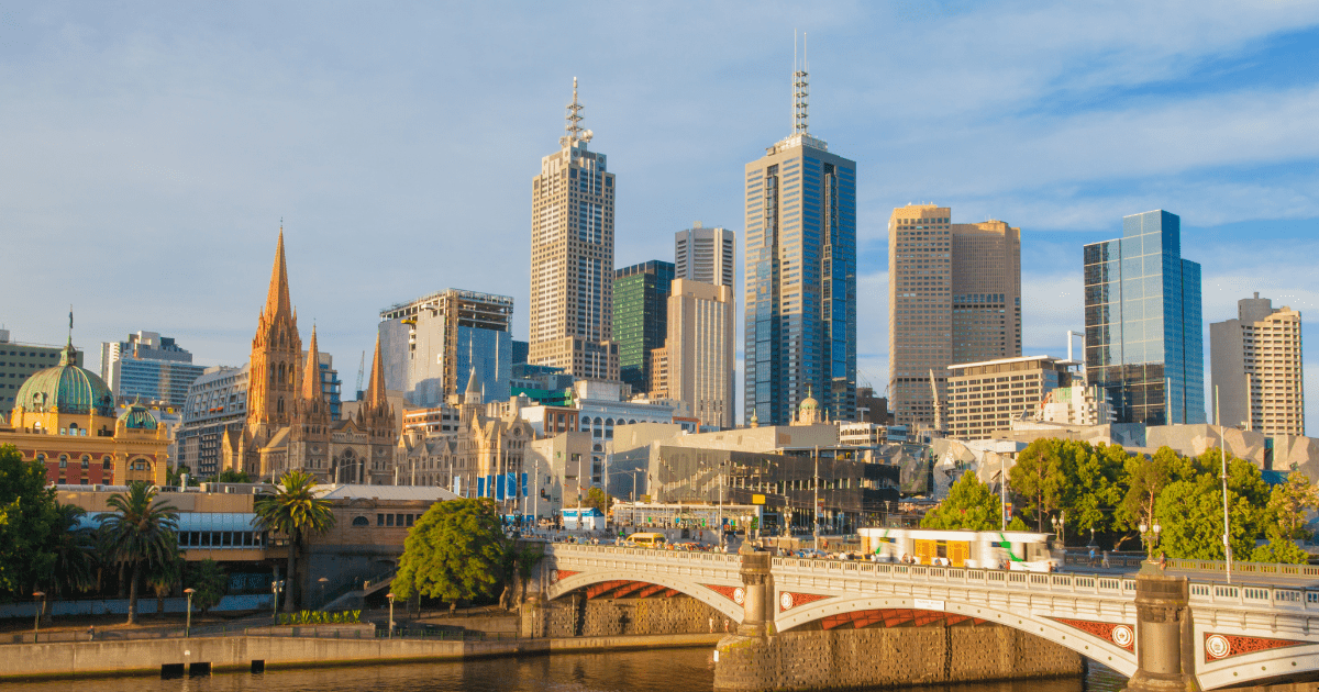 View of Melbourne demostrating rising population and increase in property prices