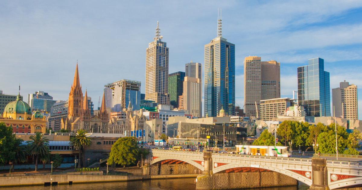 View of Melbourne demostrating rising population and increase in property prices